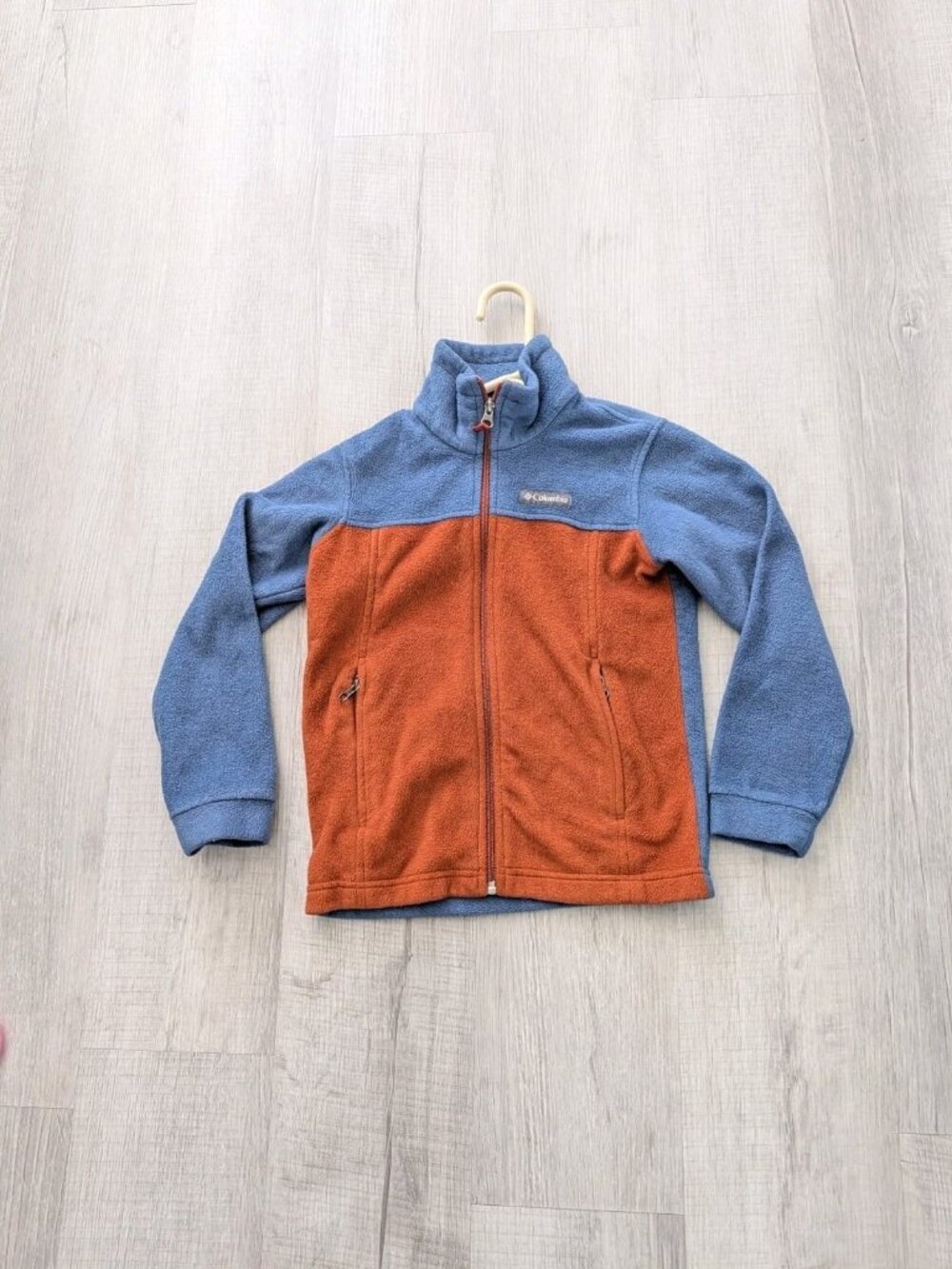 Columbia Fleece Jacket Full Zip Boys Orange and Blue Size S/8